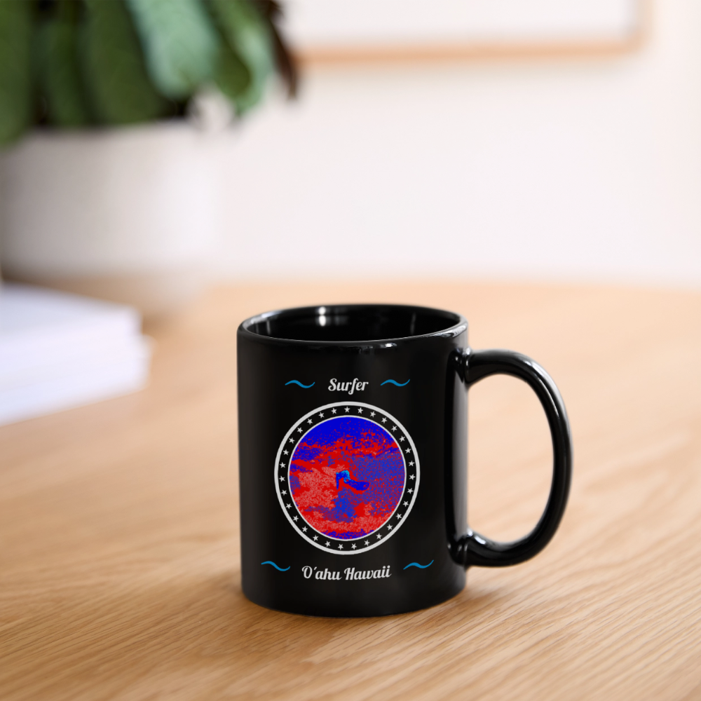 "Surfing North Shore - Hawaii" - Kaffeebecher - Schwarz