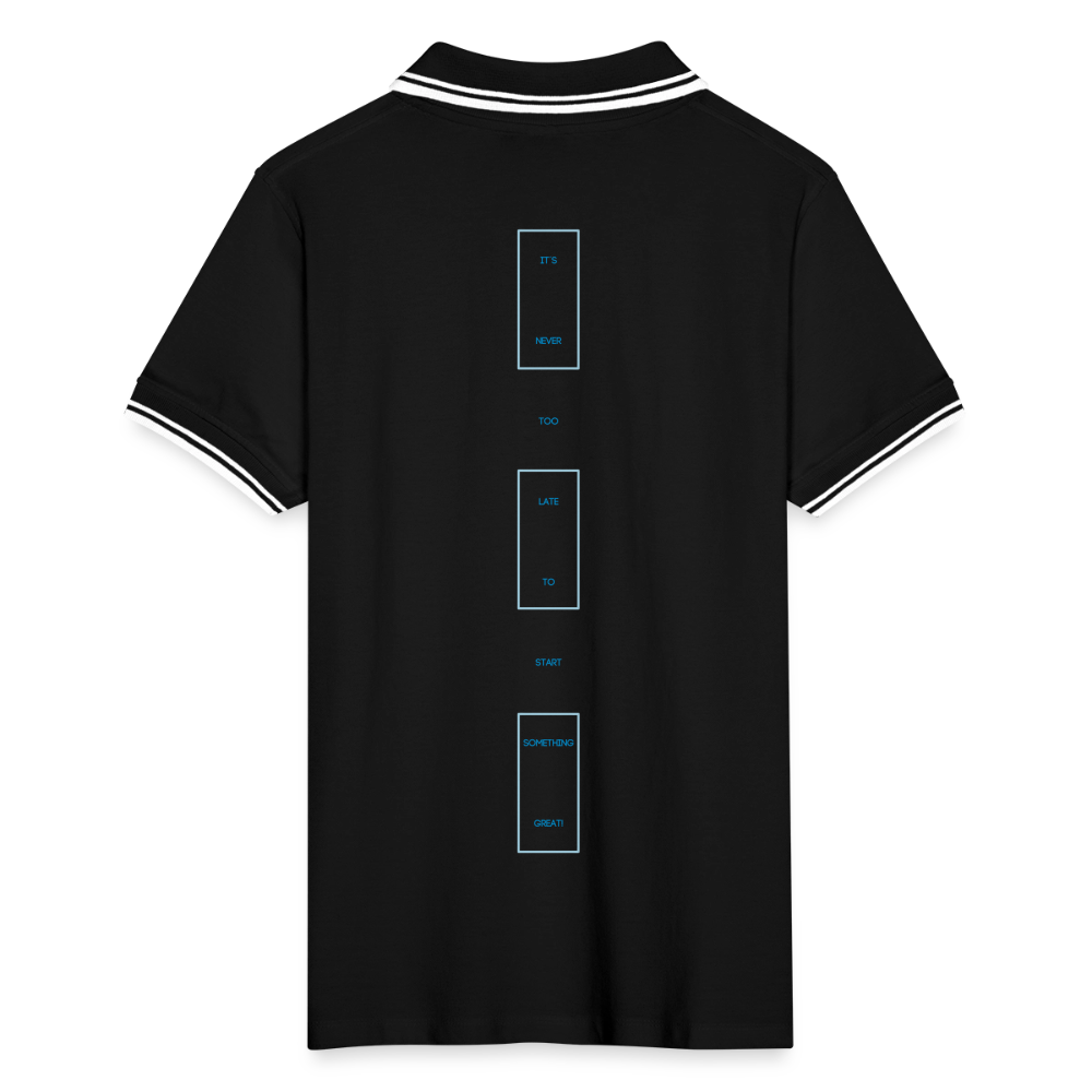 Männer Tipped Poloshirt V2 - Schwarz/Weiß