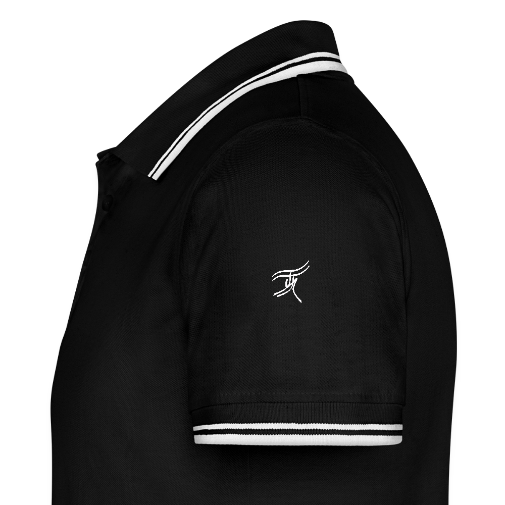 Männer Tipped Poloshirt V2 - Schwarz/Weiß