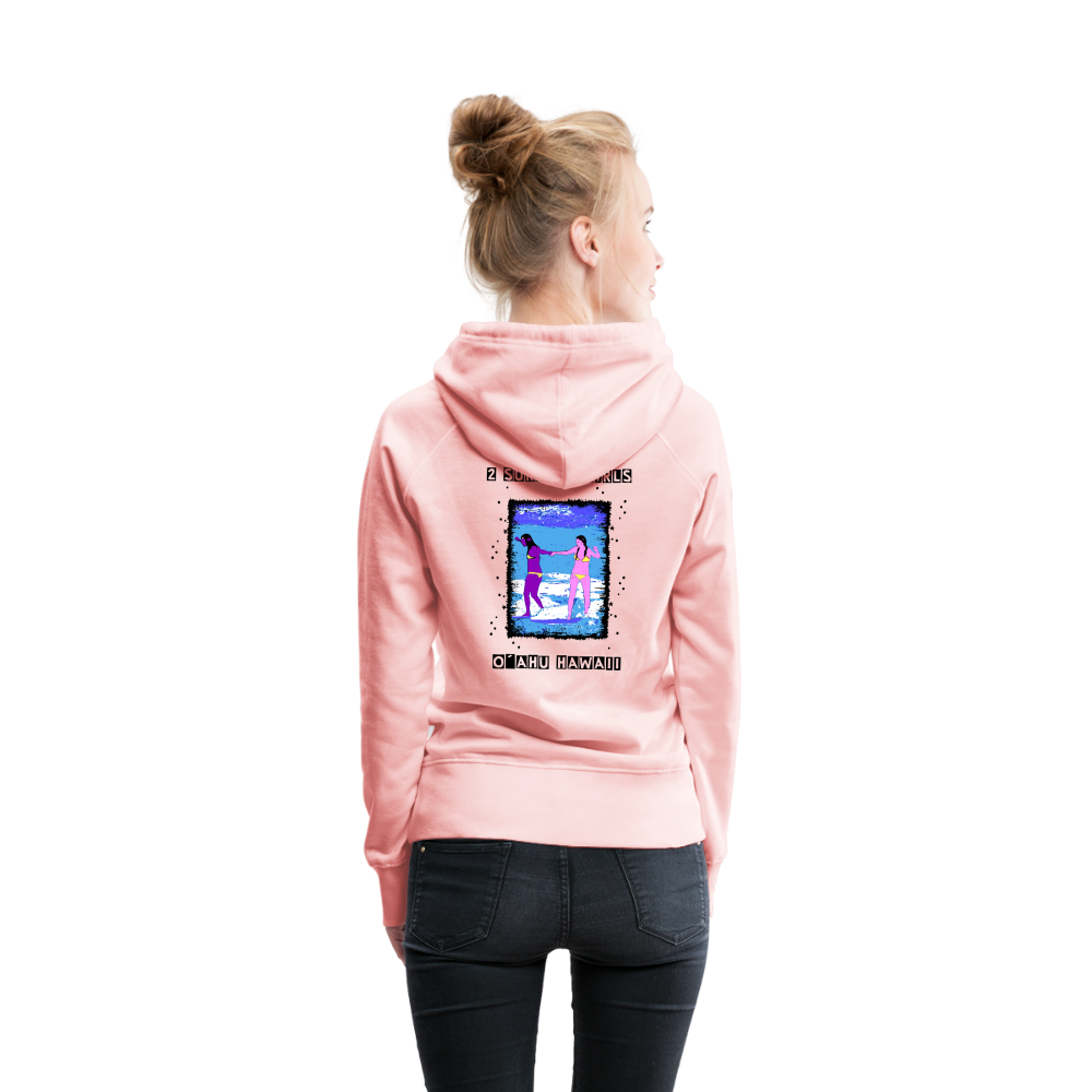 11.09.23 Taijn Torijn - "2 Surfing Girls - O´ahu Hawaii" - DAMEN Premium Hoodie - Kristallrosa