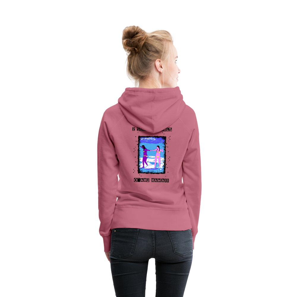 11.09.23 Taijn Torijn - "2 Surfing Girls - O´ahu Hawaii" - DAMEN Premium Hoodie - Malve