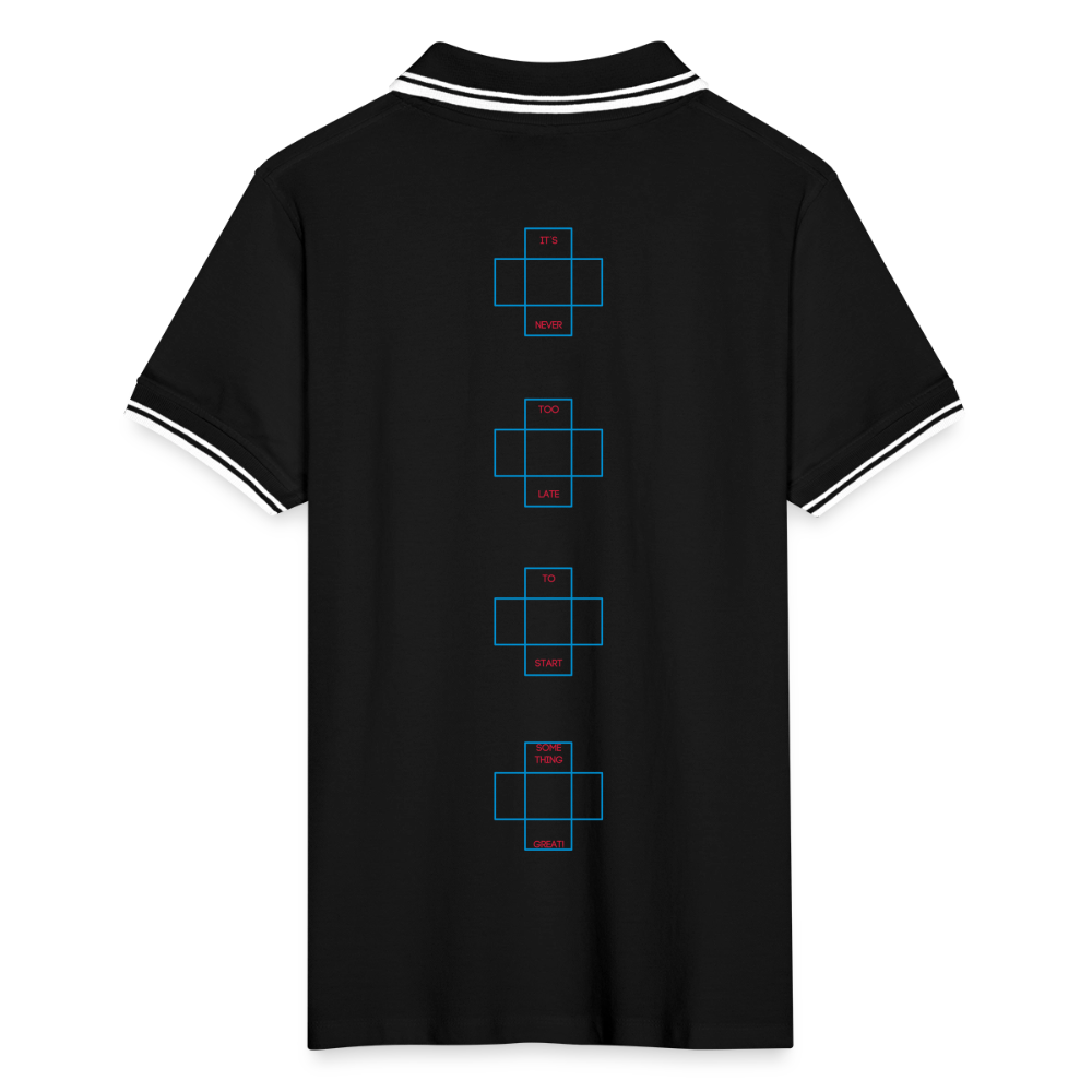 Männer Tipped Poloshirt - Schwarz/Weiß
