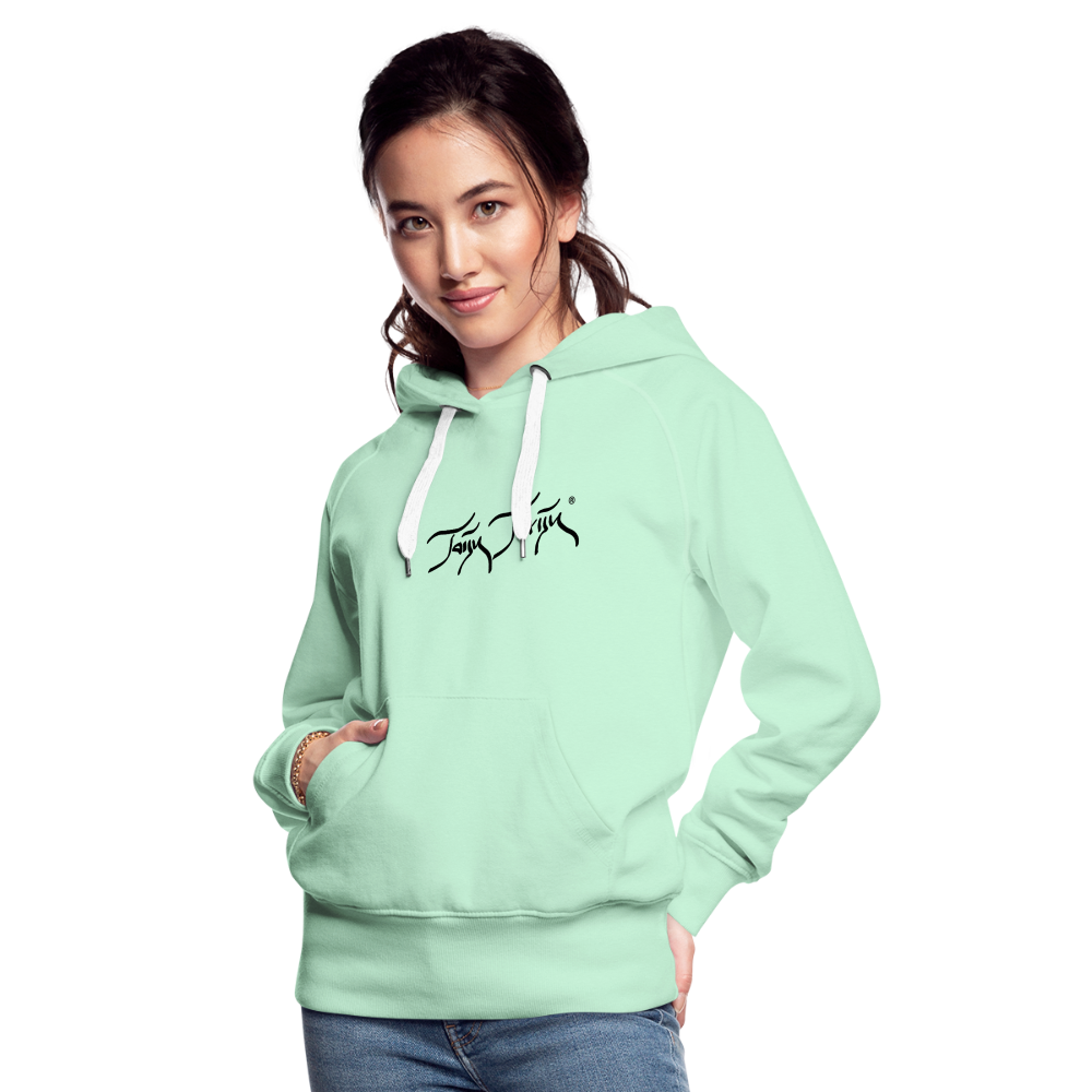 11.09.23 Taijn Torijn - "2 Surfing Girls - O´ahu Hawaii" - DAMEN Premium Hoodie - helles Mintgrün