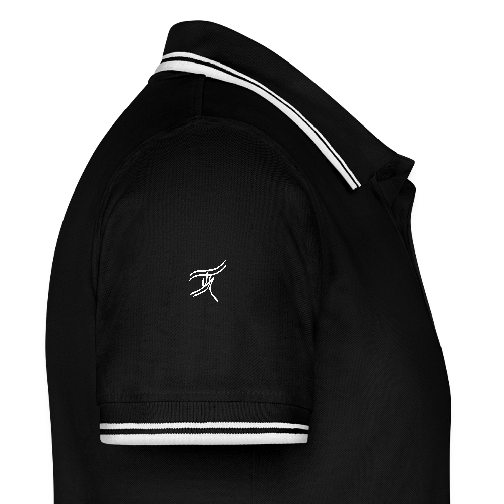 Männer Tipped Poloshirt V2 - Schwarz/Weiß