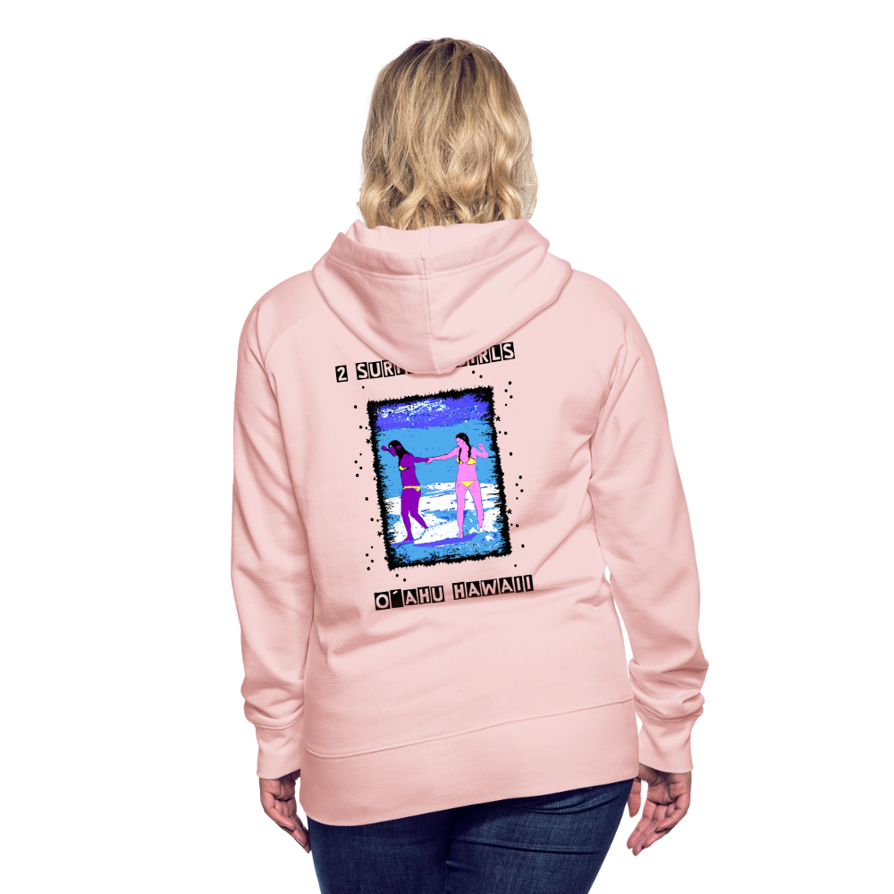 11.09.23 Taijn Torijn - "2 Surfing Girls - O´ahu Hawaii" - DAMEN Premium Hoodie - Kristallrosa