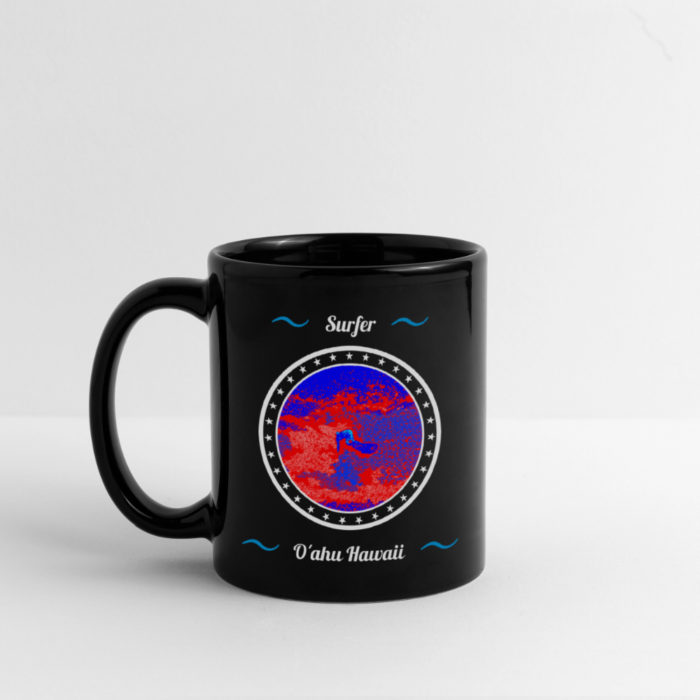 "Surfing North Shore - Hawaii" - Kaffeebecher - Schwarz