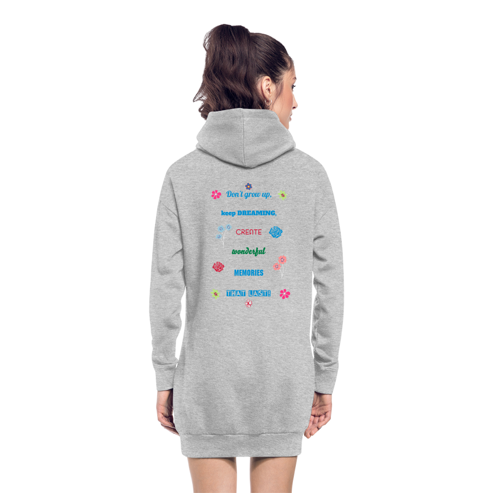 11.09.24 TaijnTorijn -"Memories that last." - Damen Hoodie Kleid - Grau meliert - Grau meliert