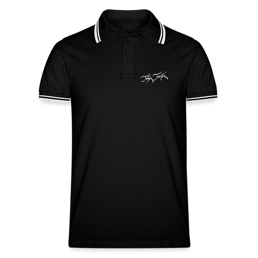 Männer Tipped Poloshirt - Schwarz/Weiß