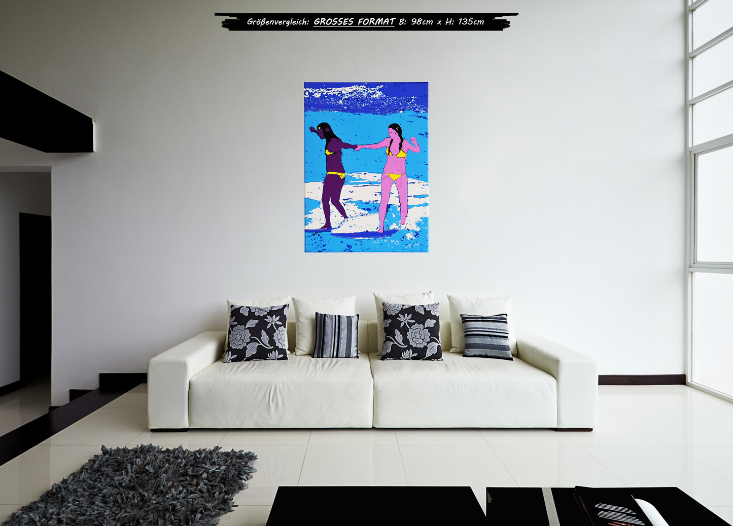 "2 Surfing Girls - O'ahu" - - - OPEN EDITION - - - Canvas