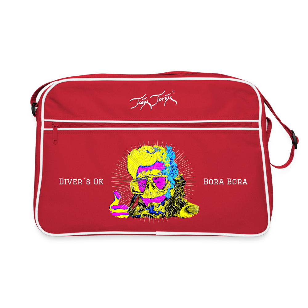 03.11.23 - Taijn Torijn "Diver´s Ok - Bora Bora" - Retro Tasche - Rot/Weiß