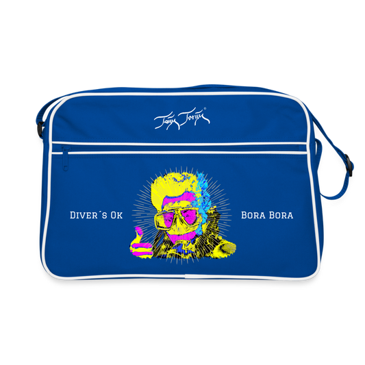 03.11.23 - Taijn Torijn "Diver´s Ok - Bora Bora" - Retro Tasche - Blau/Weiß