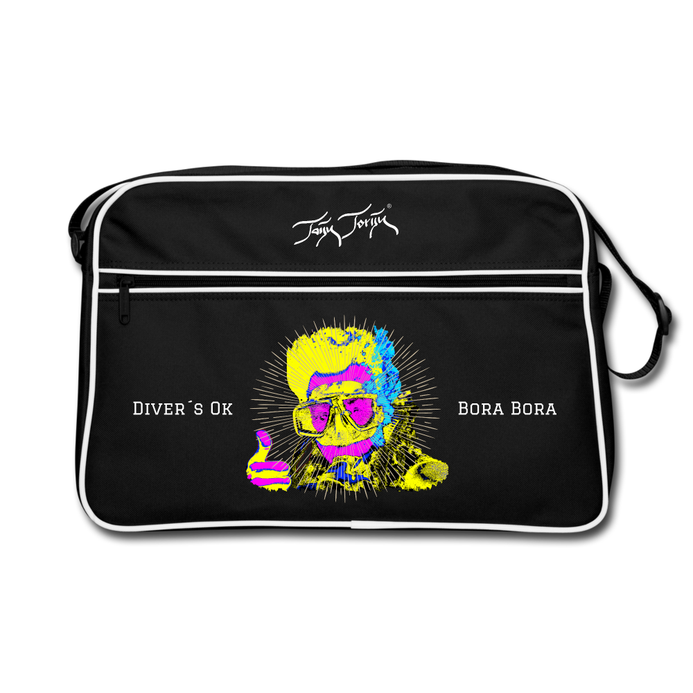 03.11.23 - Taijn Torijn "Diver´s Ok - Bora Bora" - Retro Tasche - Schwarz/Weiß