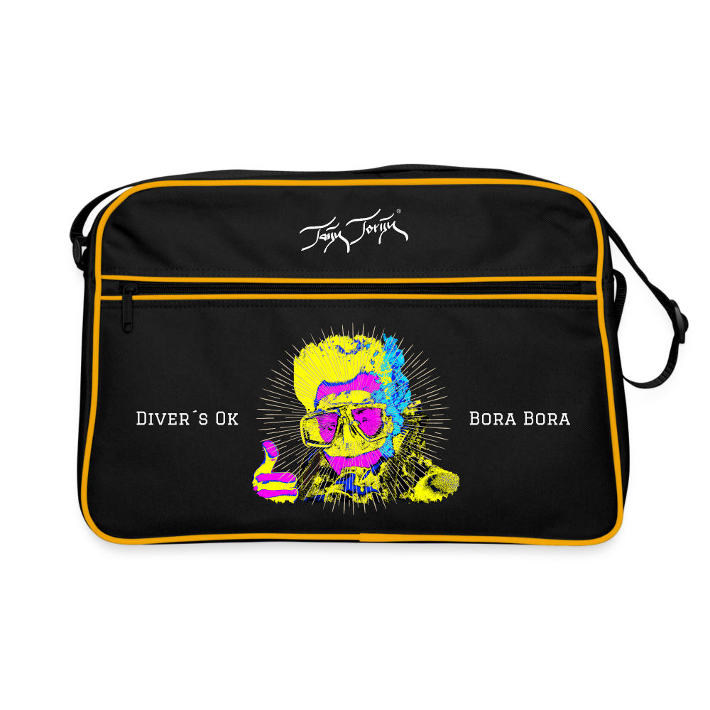 03.11.23 - Taijn Torijn "Diver´s Ok - Bora Bora" - Retro Tasche - Schwarz/Gold
