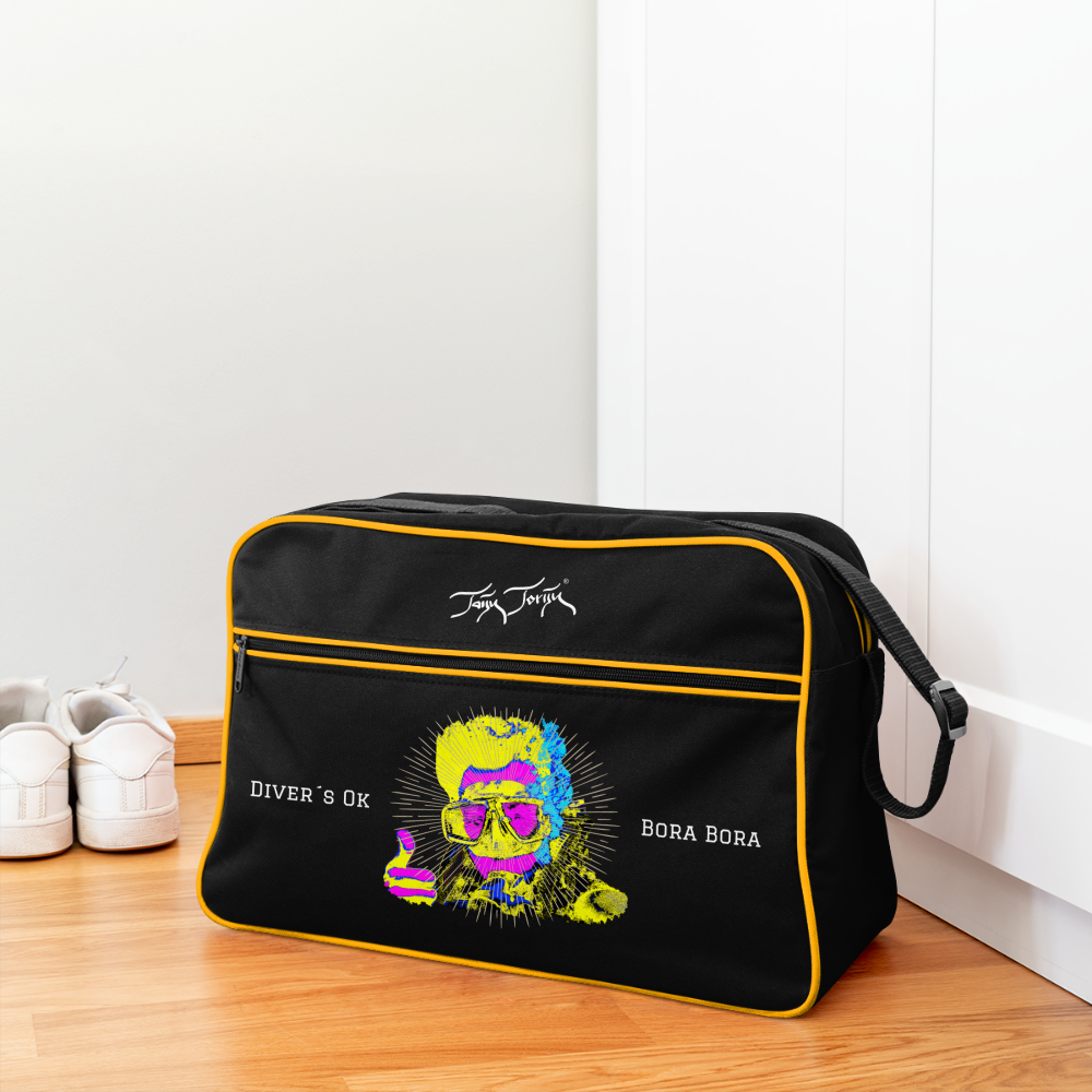 03.11.23 - Taijn Torijn "Diver´s Ok - Bora Bora" - Retro Tasche - Schwarz/Gold