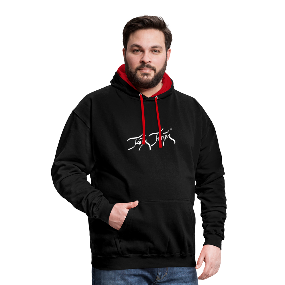 08.11.23 Taijn Toriijn ""Diver´s Ok - Bora Bora" - UNISEX Kontrast-Hoodie - Schwarz/Rot