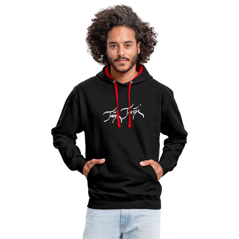08.11.23 Taijn Toriijn ""Diver´s Ok - Bora Bora" - UNISEX Kontrast-Hoodie - Schwarz/Rot