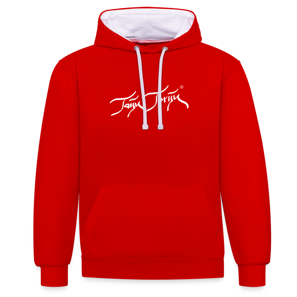 08.11.23 Taijn Toriijn ""Diver´s Ok - Bora Bora" - UNISEX Kontrast-Hoodie - Rot/Weiß