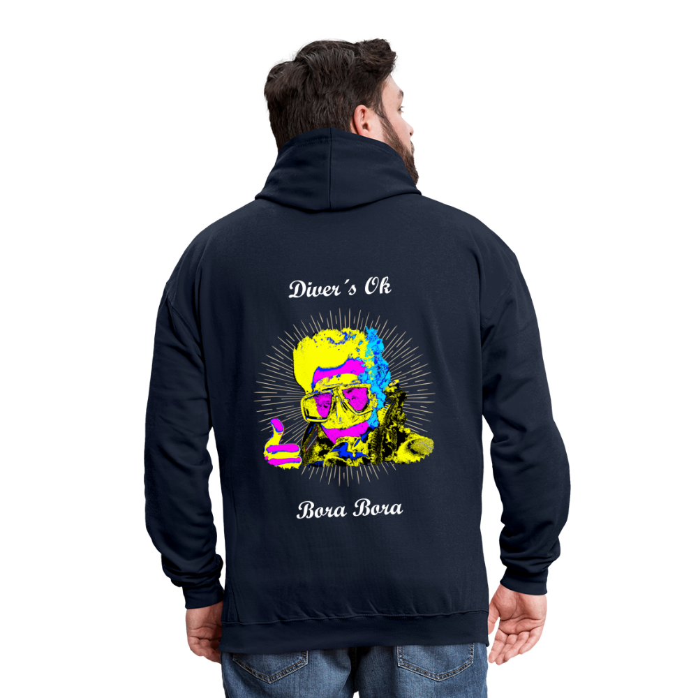 08.11.23 Taijn Toriijn ""Diver´s Ok - Bora Bora" - UNISEX Kontrast-Hoodie - Navy/Rot