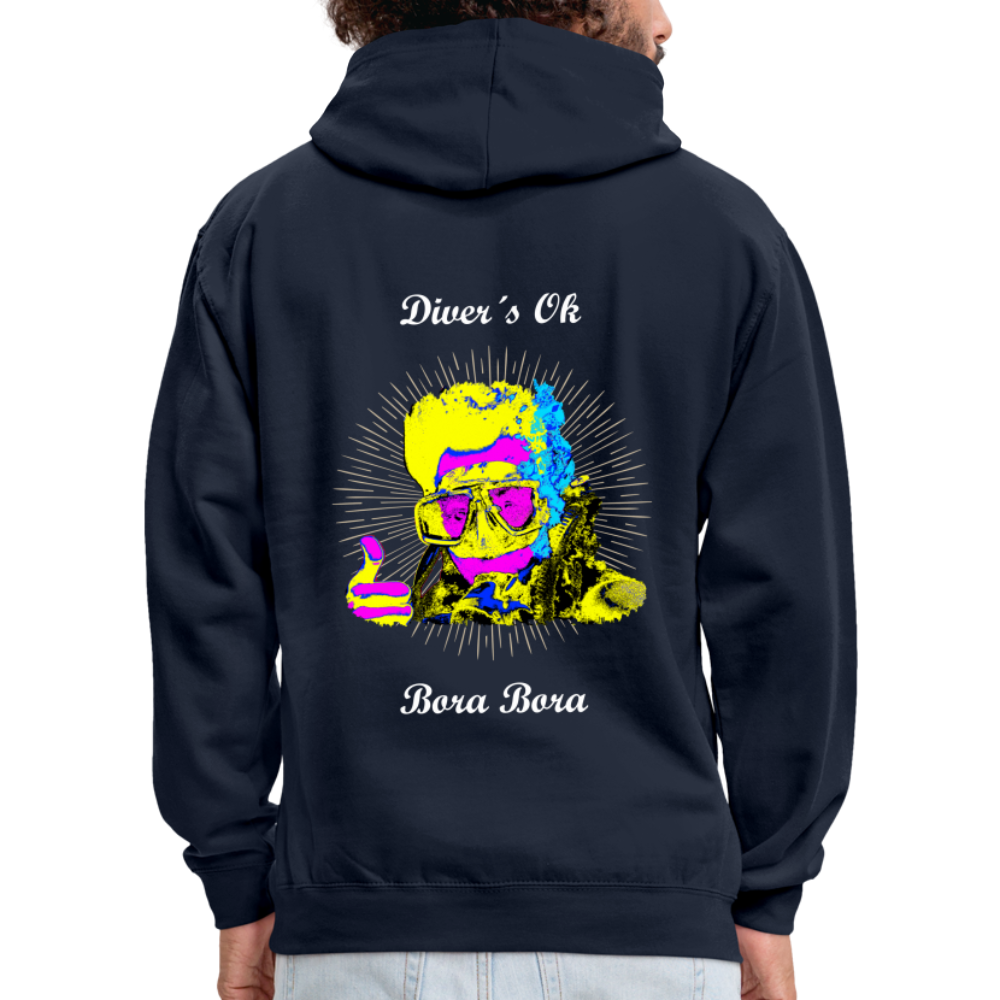 08.11.23 Taijn Toriijn ""Diver´s Ok - Bora Bora" - UNISEX Kontrast-Hoodie - Navy/Rot