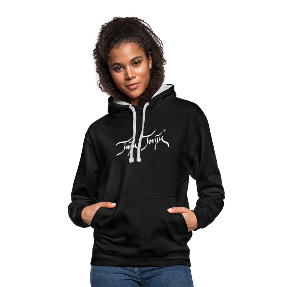 08.11.23 Taijn Toriijn ""Diver´s Ok - Bora Bora" - UNISEX Kontrast-Hoodie - Schwarz/Grau meliert