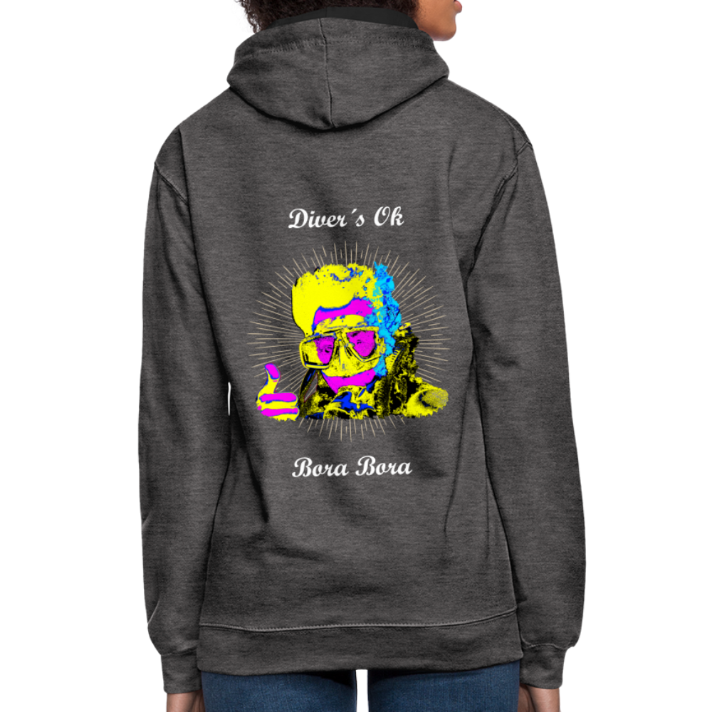 08.11.23 Taijn Toriijn ""Diver´s Ok - Bora Bora" - UNISEX Kontrast-Hoodie - Anthrazit/Schwarz