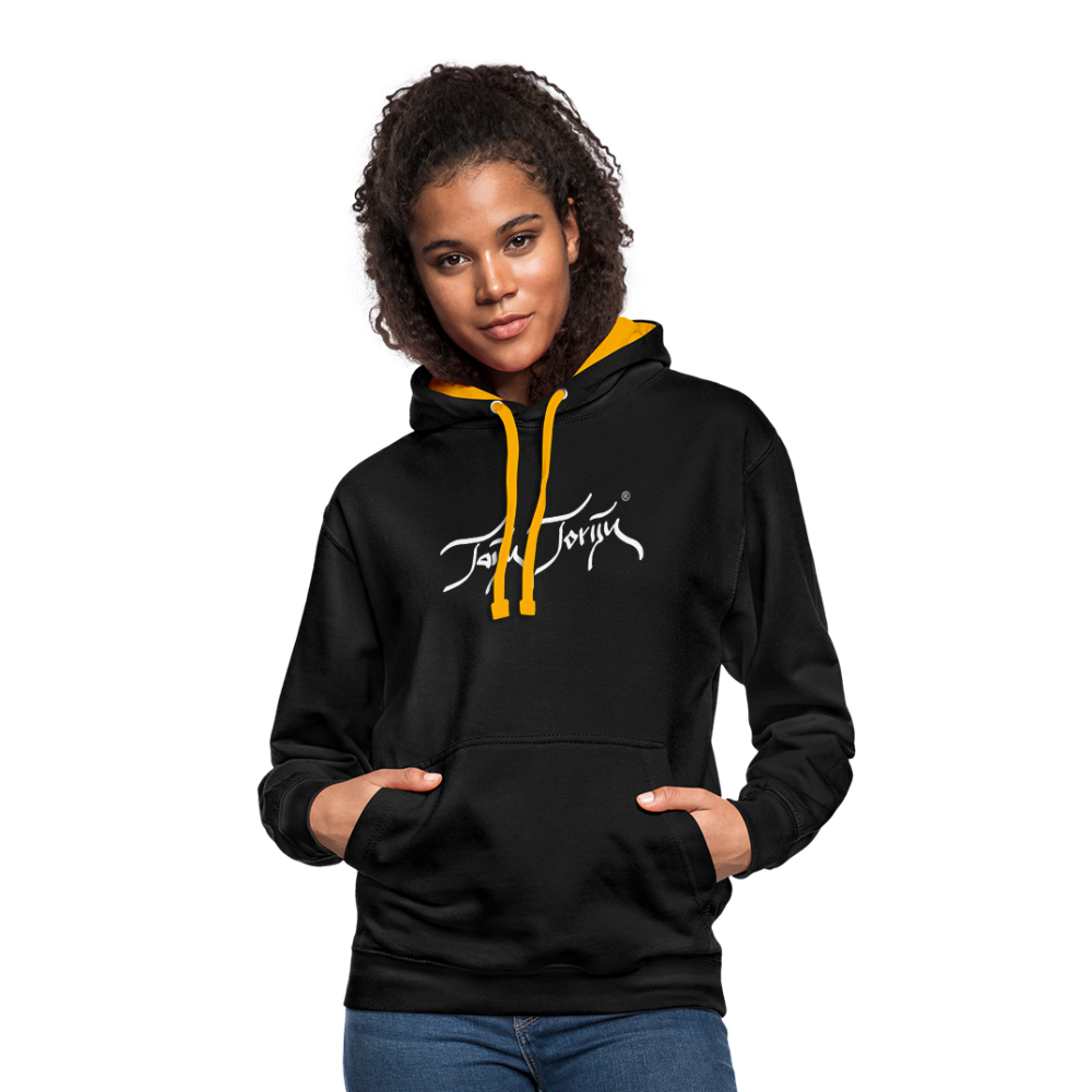 08.11.23 Taijn Toriijn ""Diver´s Ok - Bora Bora" - UNISEX Kontrast-Hoodie - Schwarz/Gold