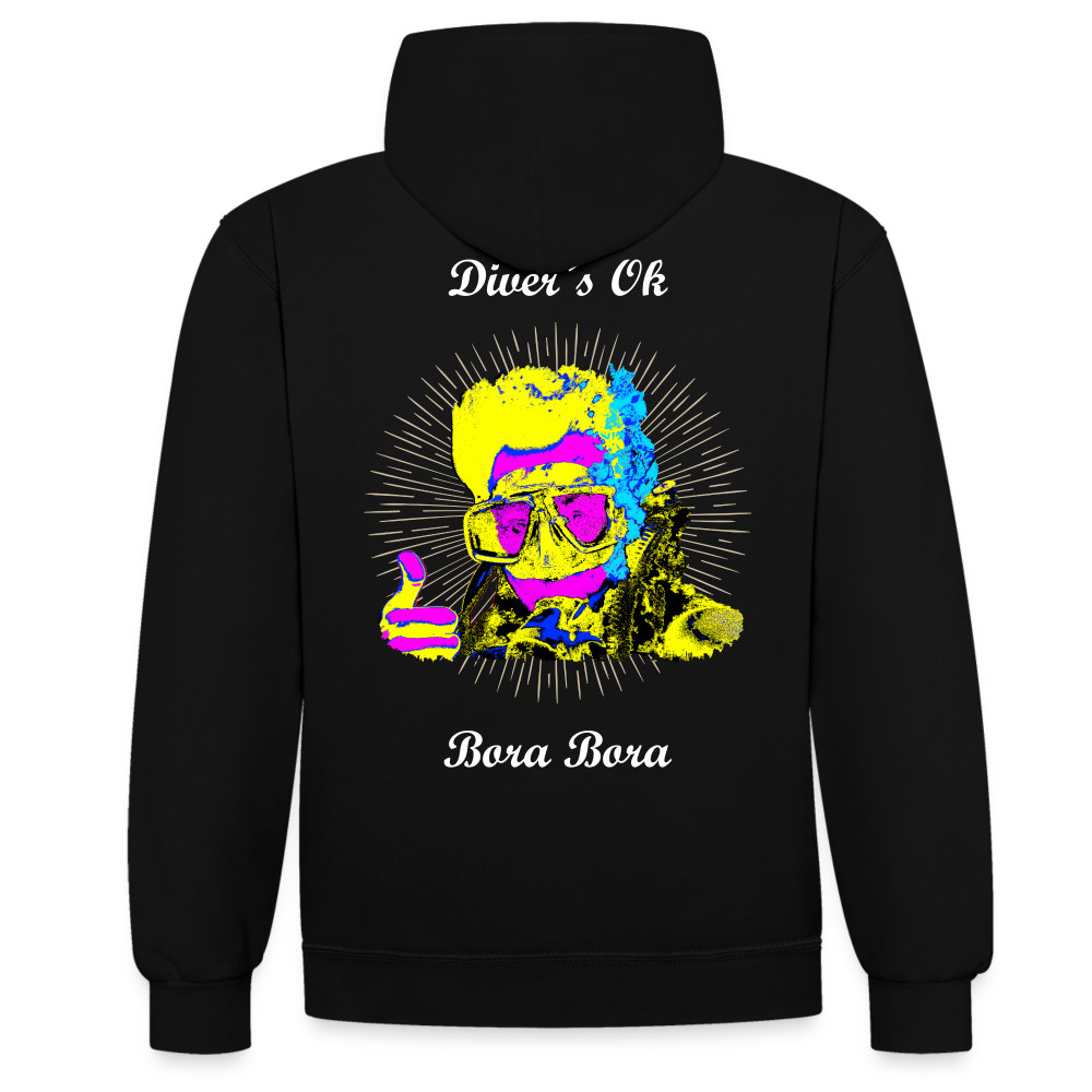 08.11.23 Taijn Toriijn ""Diver´s Ok - Bora Bora" - UNISEX Kontrast-Hoodie - Schwarz/Gold