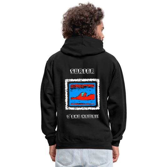 08.11.23 Taijn Torijn "Surfer - O´ahu - Hawaii" - Kontrast-Hoodie - Schwarz/Rot