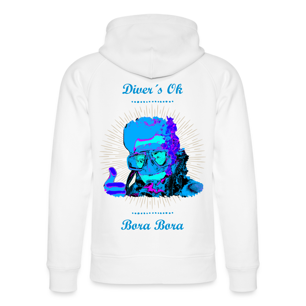11.05.24 Taijn Toriijn ""Diver´s Ok - Bora Bora" - UNISEX Hoodie White & Black V2 - Weiß