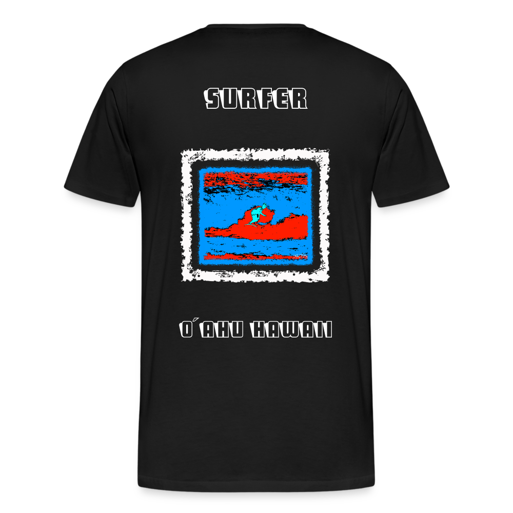 02.07.24 TaijnTorijn - Surfer - O´ahu - Herren Bio T-Shirt - Dunkle Farben - Schwarz