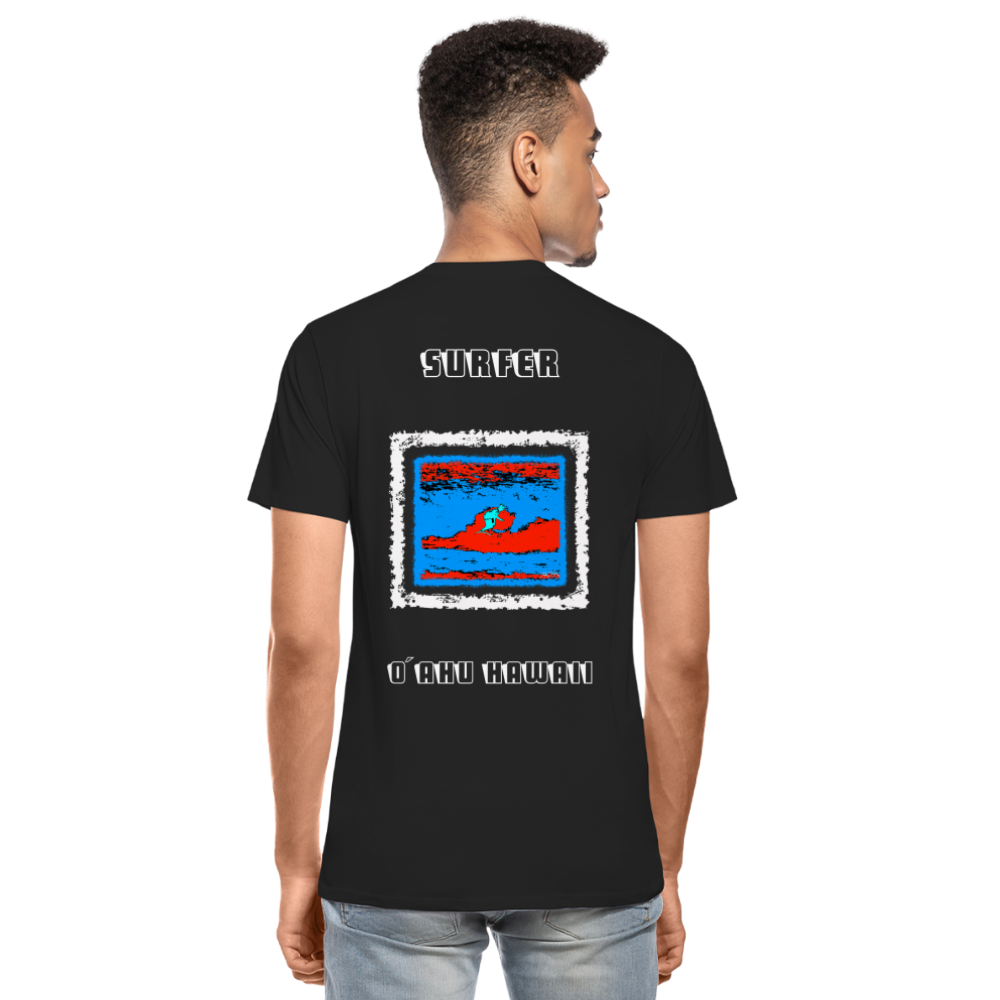 02.07.24 TaijnTorijn - Surfer - O´ahu - Herren Bio T-Shirt - Dunkle Farben - Schwarz