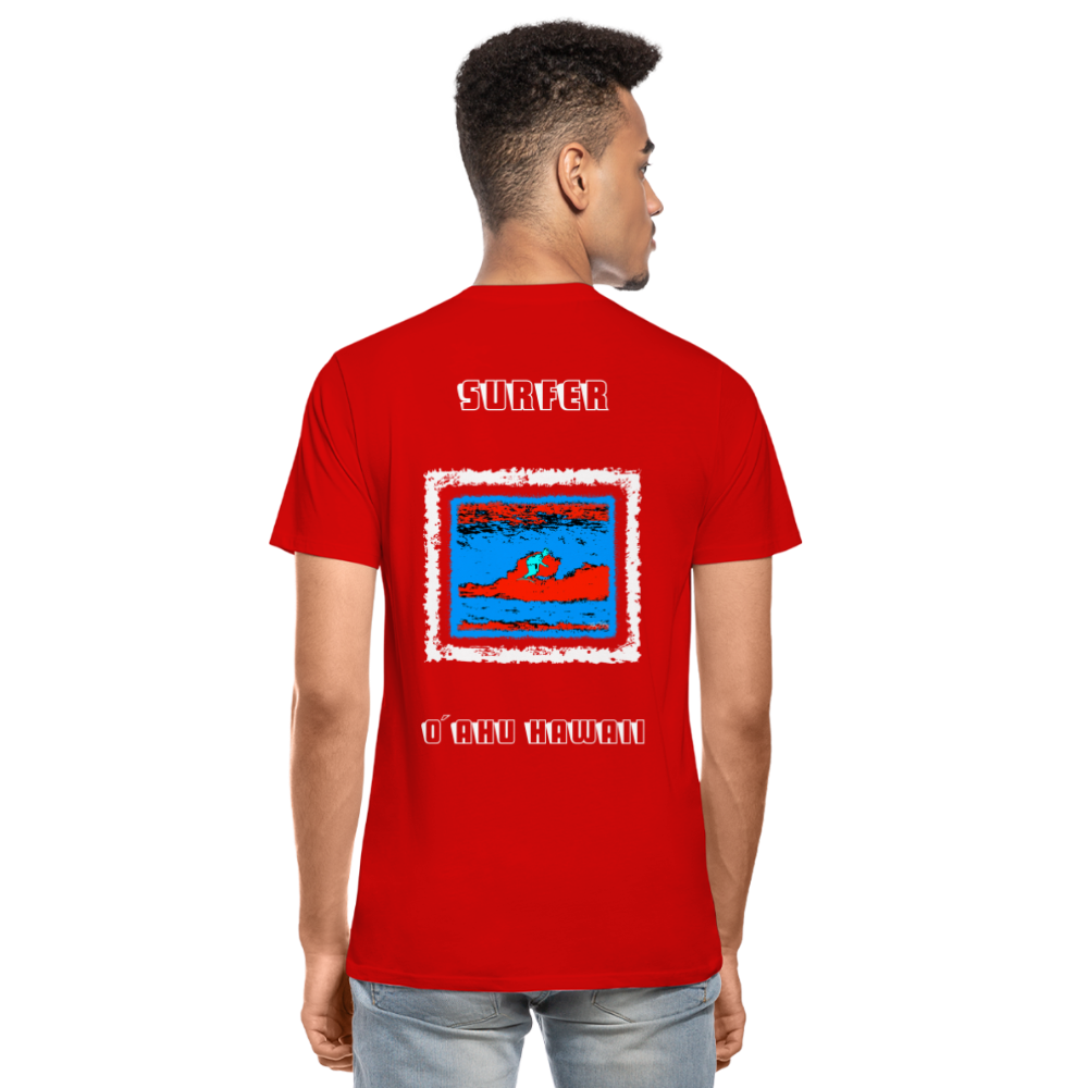 02.07.24 TaijnTorijn - Surfer - O´ahu - Herren Bio T-Shirt - Dunkle Farben - Rot
