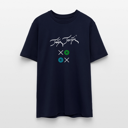 20.03.26 Taijn Torijn "Kisses & Hugs" - Stanley/Stella Unisex Bio Rundhals-T-Shirt - Dunkle Farben - Navy