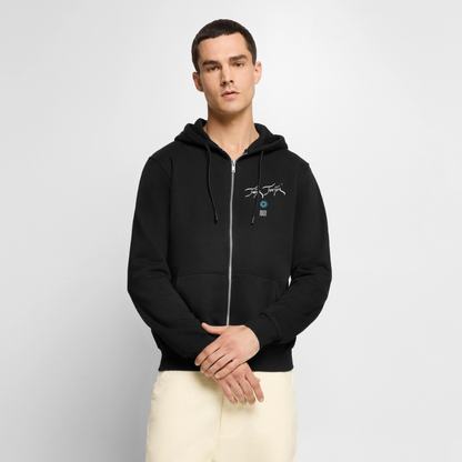18.03.26 Taijn Toriijn "Surfing North Shore" - Unisex Bio-ZIP-Hoodie - dunkle Farben - Schwarz