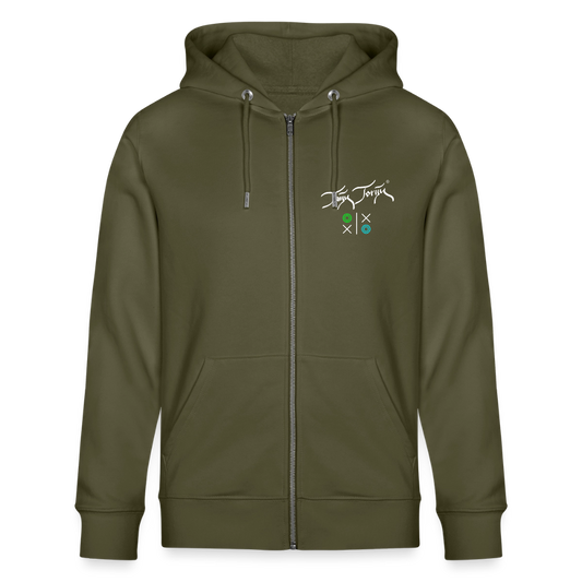 20.03.26 Taijn Torijn "Hugs N Kisses"- StanleyStella-Unisex Bio ZIP Hoodie - Dunkle Farben - Khaki