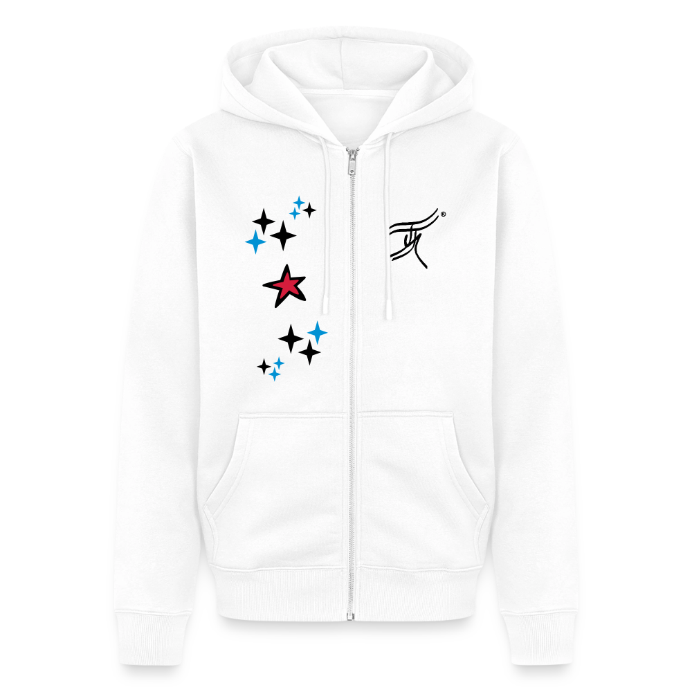 18.03.26 Taijn Torijn - "Stars & Love 2"  - Unisex Premium Bio Zip - Weiß & Grau - Weiß