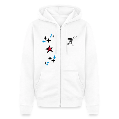 18.03.26 Taijn Torijn - "Stars & Love 2"  - Unisex Premium Bio Zip - Weiß & Grau - Weiß