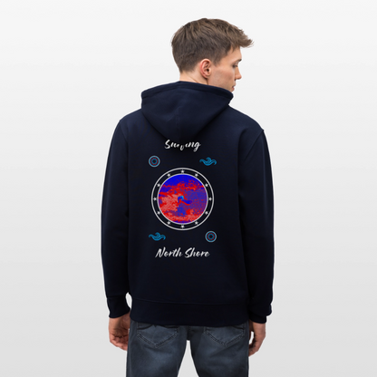 04.03.26 Taijn Toriijn "Surfing North Shore" - StellaStanley-Unisex Bio-ZIP-Hoodie - dunkle Farben - Navy