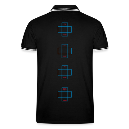 Männer Tipped Poloshirt - Schwarz/Weiß