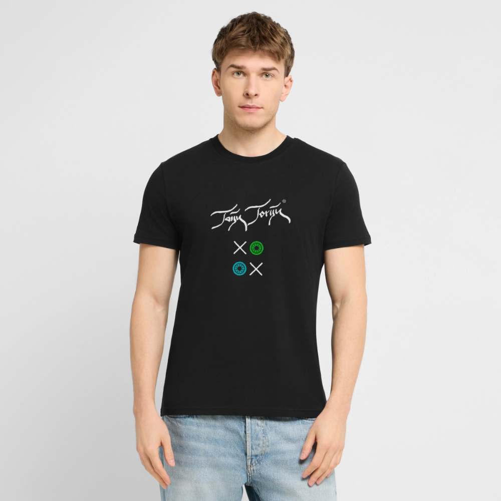 20.03.26 Taijn Torijn "Kisses & Hugs" - Stanley/Stella Unisex Bio Rundhals-T-Shirt - Dunkle Farben - Schwarz