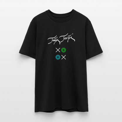 20.03.26 Taijn Torijn "Kisses & Hugs" - Stanley/Stella Unisex Bio Rundhals-T-Shirt - Dunkle Farben - Schwarz