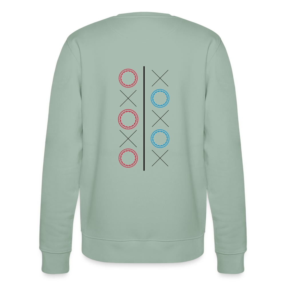 17.10.24 Taijn Toriijn "Circles & X" - Männer Bio-Sweatshirt - Helle Farben - Helles Graugrün