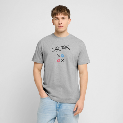 20.03.26 Taijn Torijn "Kisses & Hugs" - Stanley/Stella RELAXED FIT Unisex Bio Rundhals-T-Shirt - Helle Farben - Grau meliert