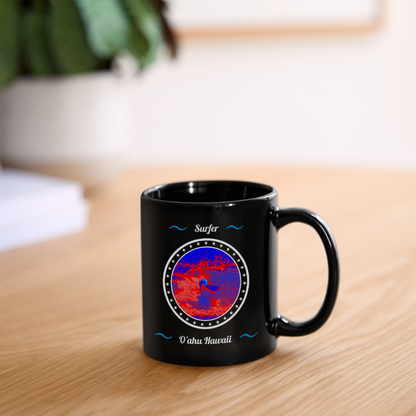 "Surfing North Shore - Hawaii" - Kaffeebecher - Schwarz