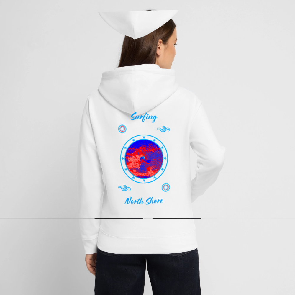 20.03.26 Taijn Toriijn "Surfing North Shore" - StanleyStella-Unisex Bio-Hoodie 2 - Weiß - Weiß