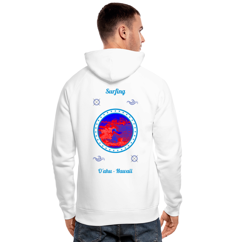 NEUNEUNEU 24.09.24 Taijn Toriijn "Surfing O´ahu" - Unisex Bio-Hoodie - Weiß - Weiß