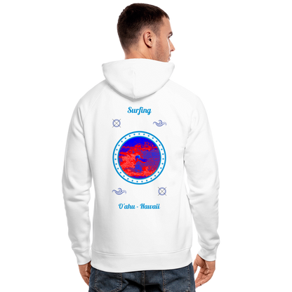 NEUNEUNEU 24.09.24 Taijn Toriijn "Surfing O´ahu" - Unisex Bio-Hoodie - Weiß - Weiß