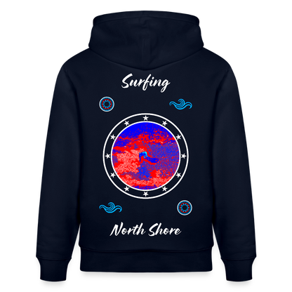 20.03.26 Taijn Toriijn "Surfing North Shore" - StanleyStella-Unisex Bio-Hoodie 2 - Schwarz & Navy - Navy