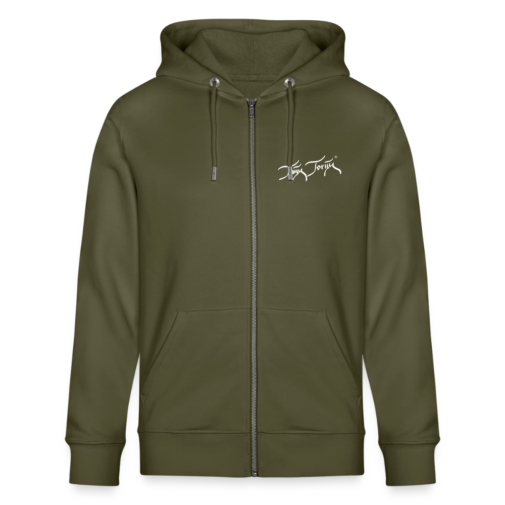 04.03.26 Taijn Toriijn "Surfing North Shore" - StellaStanley-Unisex Bio-ZIP-Hoodie - dunkle Farben - Khaki