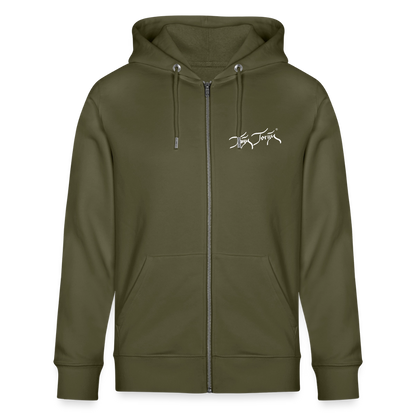 04.03.26 Taijn Toriijn "Surfing North Shore" - StellaStanley-Unisex Bio-ZIP-Hoodie - dunkle Farben - Khaki